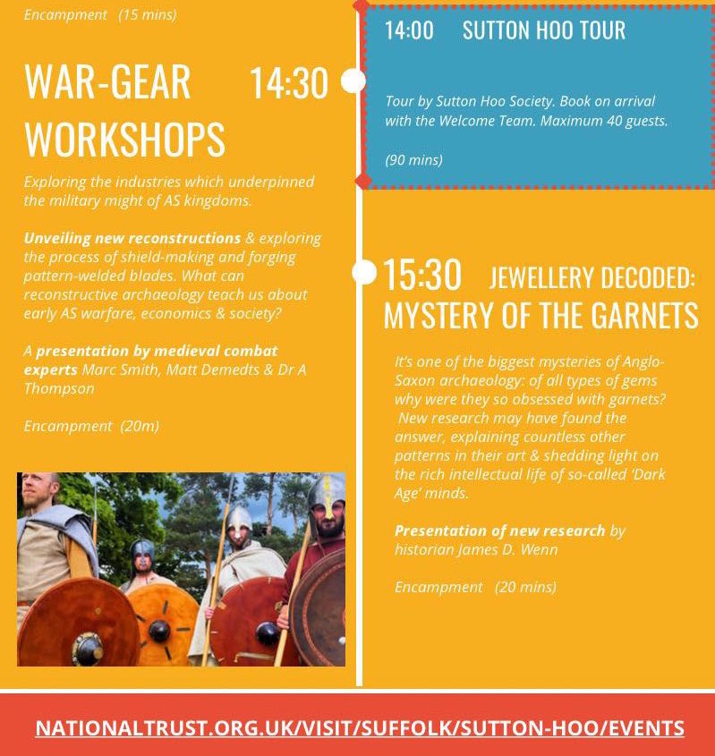 ThegnsOfMercia's tweet image. Next weekend @NT_SuttonHoo supporting @SaxonShipCo’s ‘Saxon Festival 2023’.  Big programme across both sites (see saxonship.org/saxon-festival…).  

Our #anglosaxon #medieval #livinghistory #reenactment camp up at NT site will be open 10am-5pm, Sat (27) -Mon (29).

More details below…