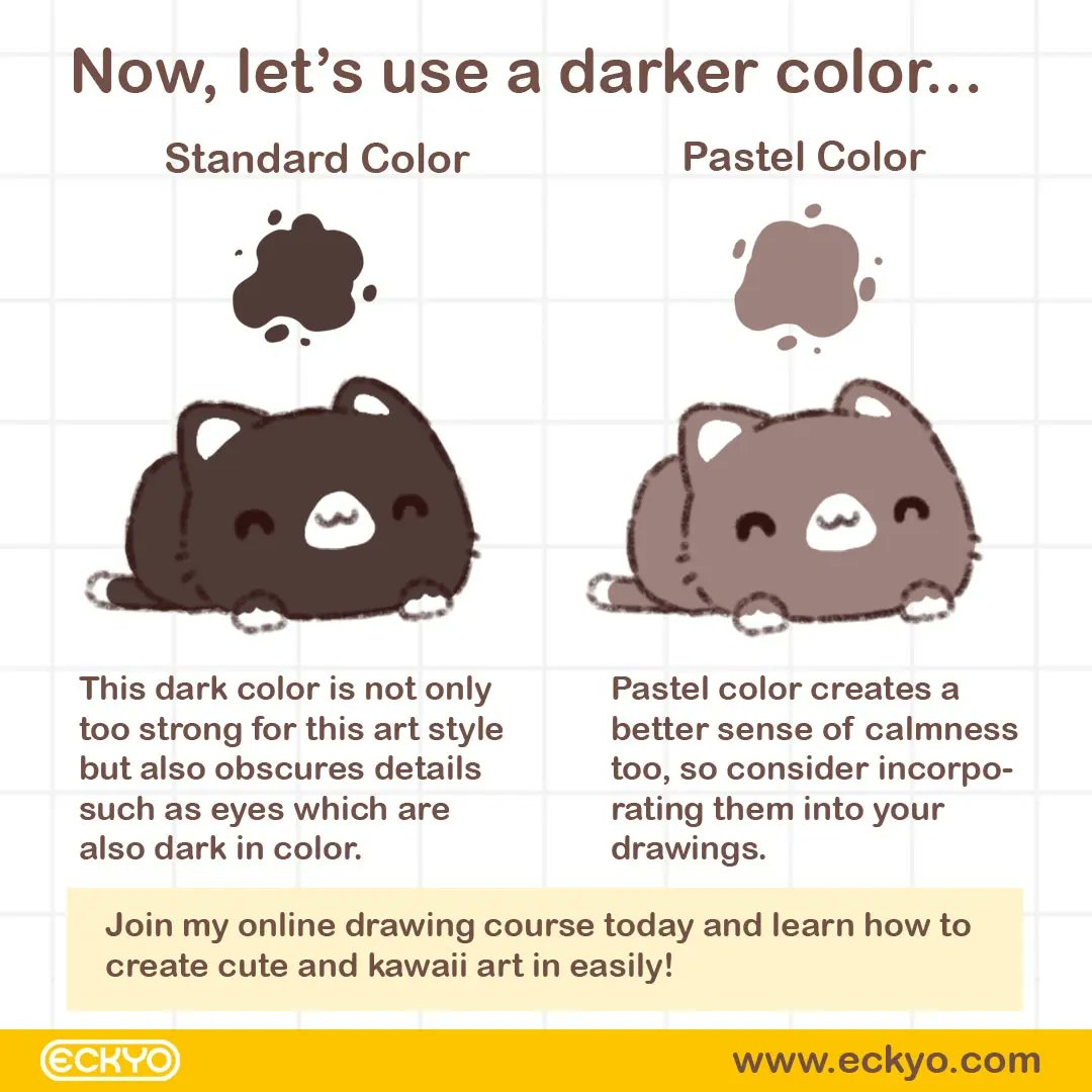 Eckyo8's tweet image. ✏️ Another principle to make your drawing cuter is use pastel colors for your drawing. Pastel colors are often used in cute art, so consider incorporating them into your drawings.

#tutorialdrawing #arttutorials #howtodraw #howtodrawcute #drawingtips #drawingtutorial
