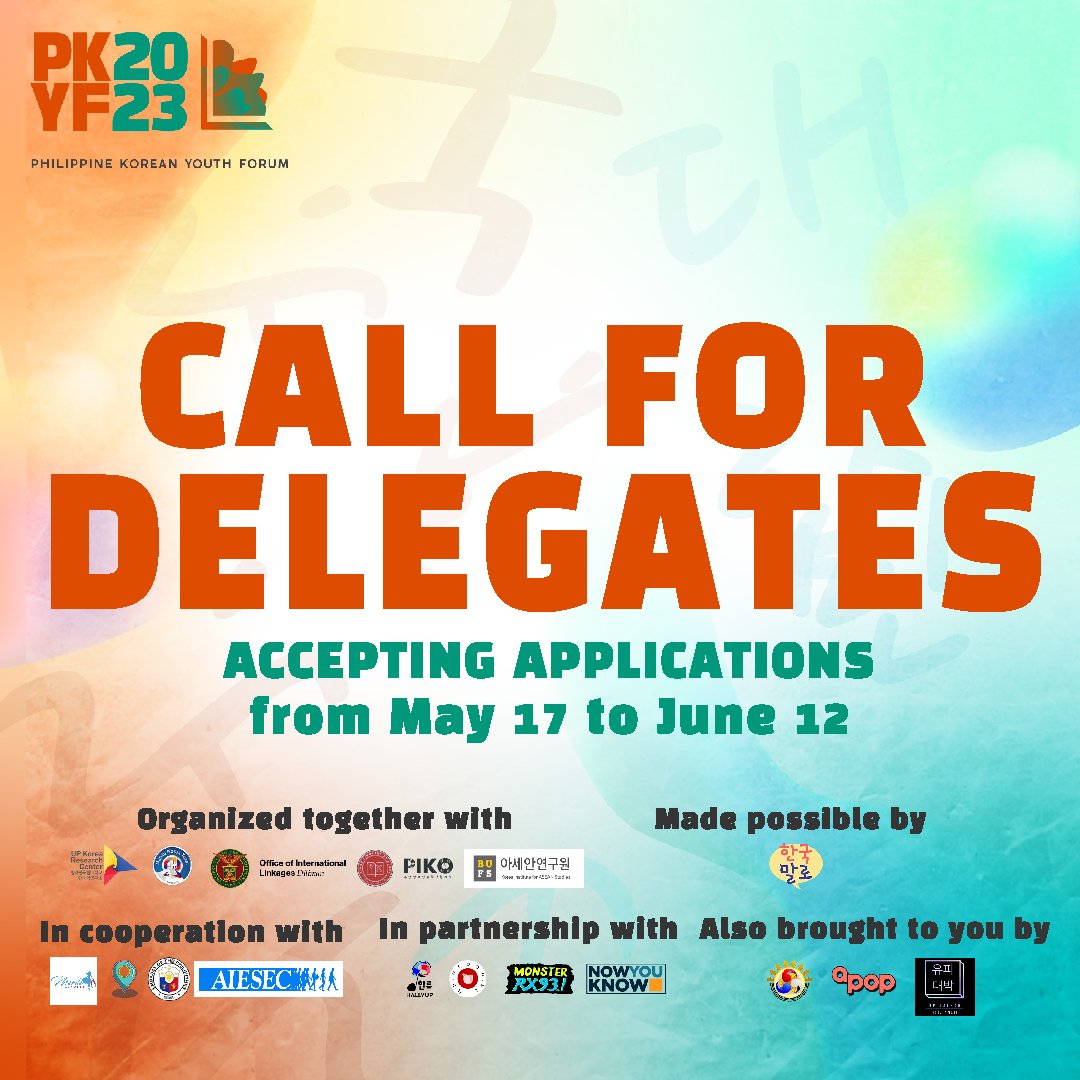 ppop_perimeter's tweet photo. [#PPOPPerimeterCollabs]

@uparirang's grandest event of the year is back and it's STRONGER THAN EVER! 💪

Catch the 3rd Philippine-Korean Youth Forum (PKYF) on July 1-August 5, 2023.

Sign up now and access the application kit at https://t.co/KSMk1TOGzH.

#PKYFCROSSOVER #PKYF2023 https://t.co/RVlrnAHedo