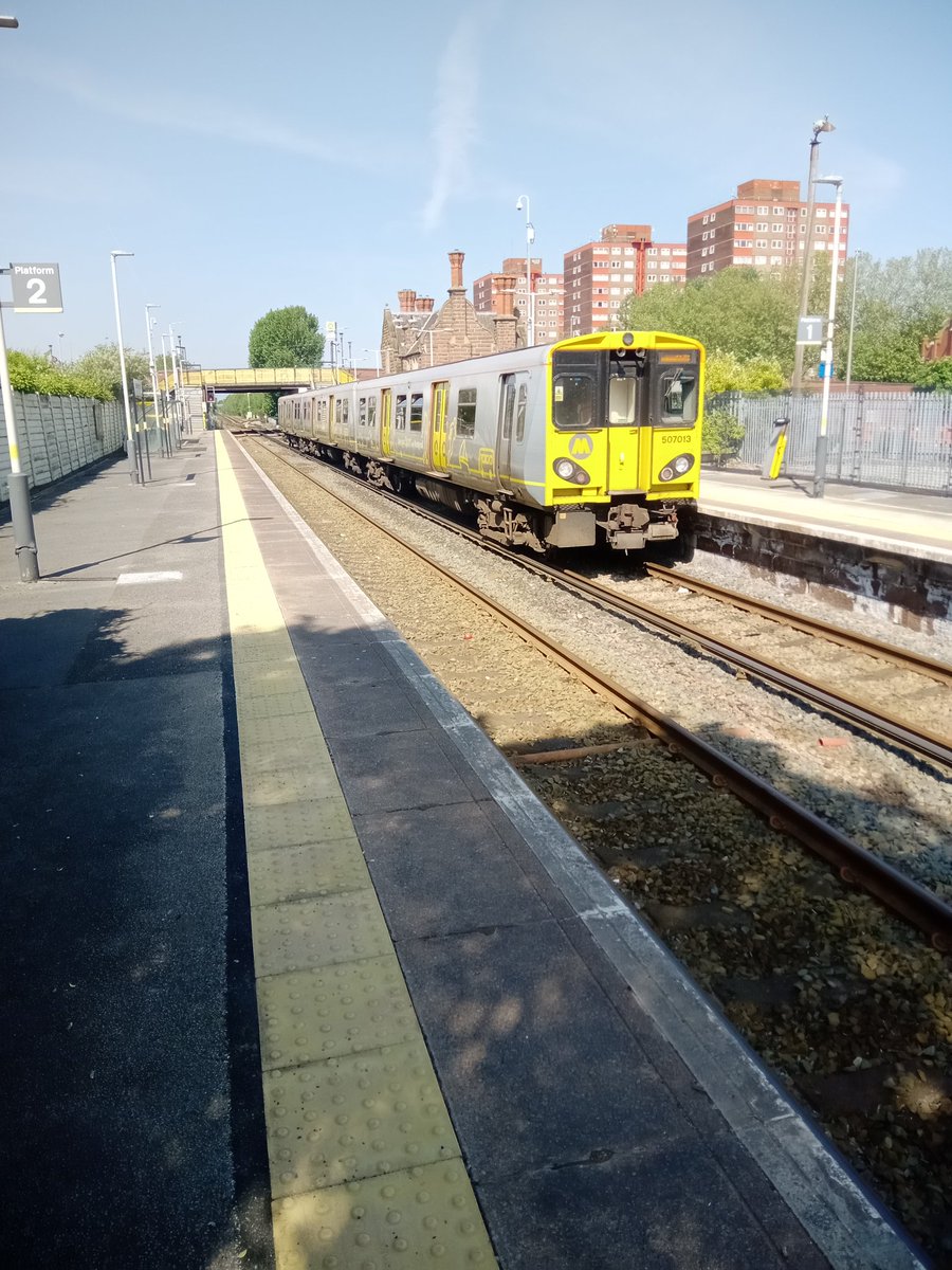 This Morning at Ellesmere Port Rail Station Platform 1 as The 10.42 Merseyrail Service to Liverpool Central Was 507013