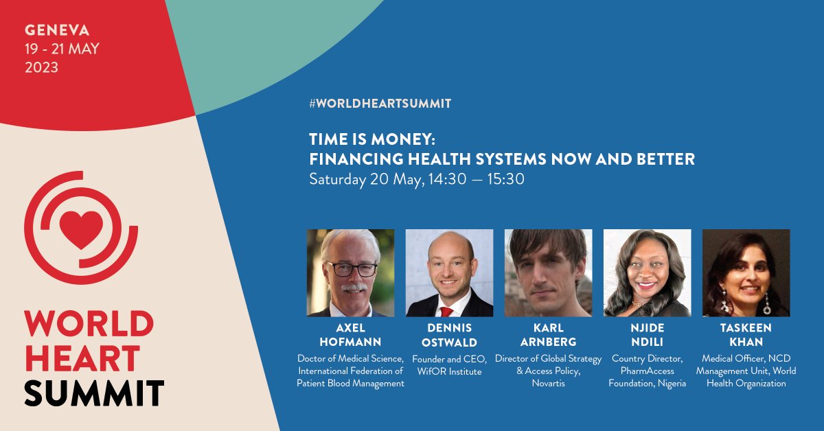 World Heart Federation (@worldheartfed) on Twitter photo 👥 Well-financed health systems are vital to fighting cardiovascular disease.
Join us at the #WorldHeartSummit as we explore strategies for achieving #UHC with Axel Hofmann (<a href="/uwanews/">UWA</a>), Dennis Ostwald (<a href="/WifOR_Institute/">WifOR</a>), Karl Arnberg (<a href="/Novartis/">Novartis</a>), <a href="/NjideN/">Njide Ndili</a>, and Taskeen Khan (<a href="/WHO/">World Health Organization (WHO)</a>). 👥 Well-financed health systems are vital to fighting cardiovascular disease.
Join us at the #WorldHeartSummit as we explore strategies for achieving #UHC with Axel Hofmann (<a href="/uwanews/">UWA</a>), Dennis Ostwald (<a href="/WifOR_Institute/">WifOR</a>), Karl Arnberg (<a href="/Novartis/">Novartis</a>), <a href="/NjideN/">Njide Ndili</a>, and Taskeen Khan (<a href="/WHO/">World Health Organization (WHO)</a>).