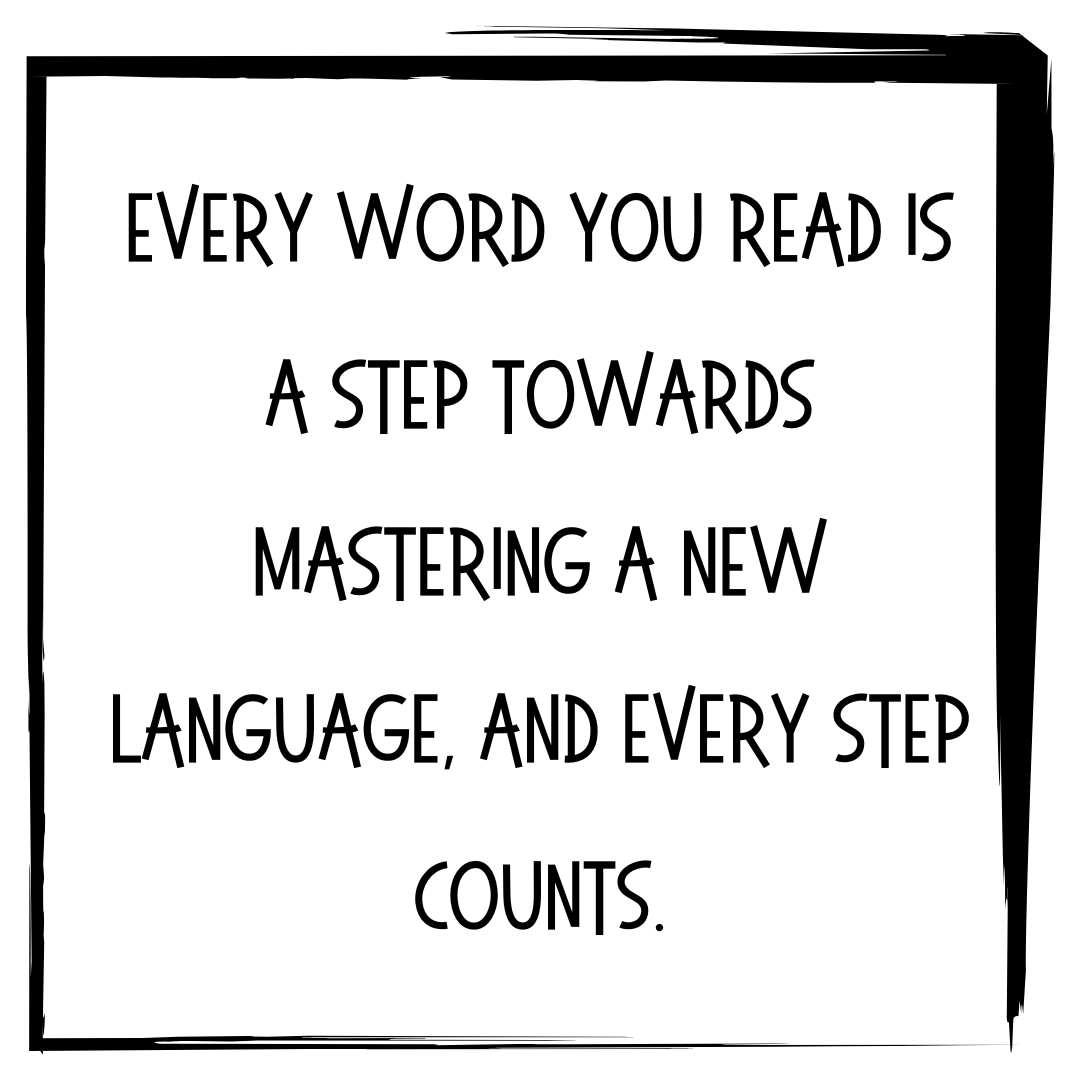 MikkelsenDubois's tweet image. 📚🌍 Discover the power of reading! 🌟 🚀 Every word you read is a step towards mastering a new language, and every step counts. Join the journey today! 🌐✨ #LanguageLearning #ReadingComprehension #languageresources #MasteringLanguages #EveryWordCounts