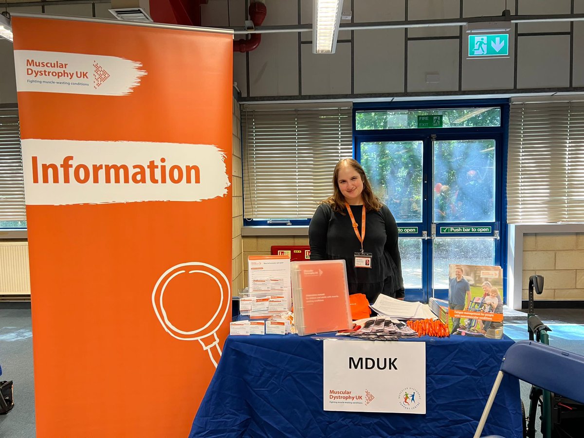 I’m not the only one from the <a href="/MDUK_News/">Muscular Dystrophy UK</a> team out and about today. We were delighted to be invited to a the <a href="/MDSupportCentre/">MD Support Centre</a> open day today and Kyri is there to help mark their 10th anniversary and provide information and support to attendees.