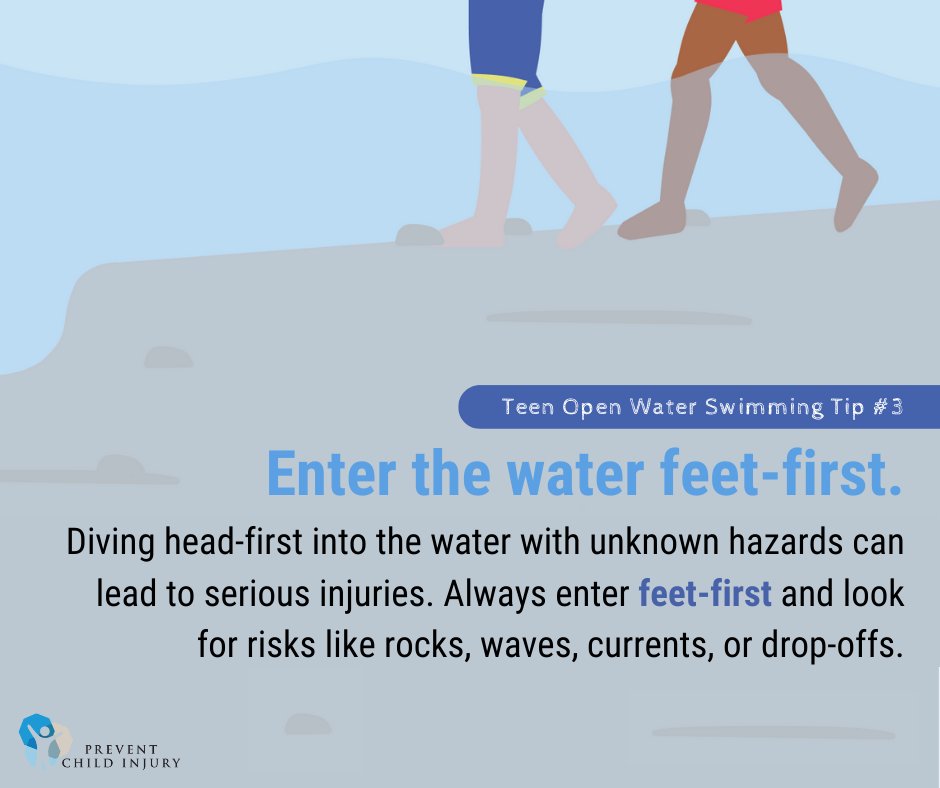 Diving or jumping into open water with unknown hazards can lead to serious injuries. Entering water feet-first and looking for risks like rocks, waves, currents or drop-offs can help keep your day in the sun safe and fun. See more water safety tips: bit.ly/3AIceFf
