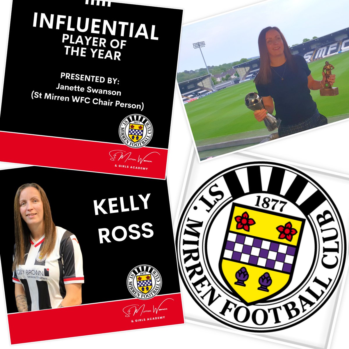 🐼SMWFC POTY AWARDS
Most Influential Player of the Year.
Congratulations to Kelly Ross for this well deserved award.
#swfleagueone #OurStMirren #SMWFC2023POTY