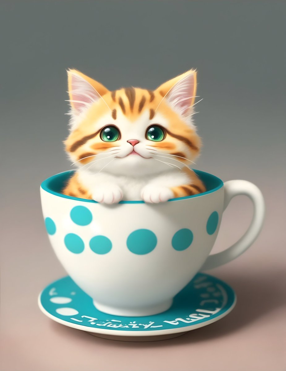 Brunhild1699's tweet photo. ๐พ๐ต Introducing our adorable, hyperrealistic cat in a cup design! It's chibi, fluffy, and oh-so-charming! ๐๐จ #CatInACup #ChibiCuteness #AdorableFluff #tshirtdesign #CartoonPerfection #CinematicLighting #DigitalArt #IsometricStyle #PhotorealisticMasterpiece #ClipStudioPaint https://t.co/yHdxERpcb6