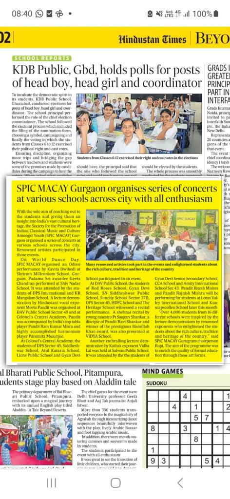 meeta_pandit's tweet image. Coverage of Spic Macay Gurgaon event in @htTweets 

#spicmacay