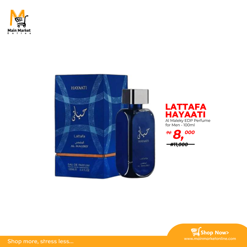 MainMarket's tweet photo. Experience style with Lattafa Hayaati Al Maleky EDP for Men! This luxurious scent leaves a lasting impression. Shop now on MainMarketOnline and indulge in its irresistible aroma. #MainMarketOnline #EDPPerfume #FragranceForMen #ShopOnline #ShopNow #GGMU https://t.co/kOduhEUJRM