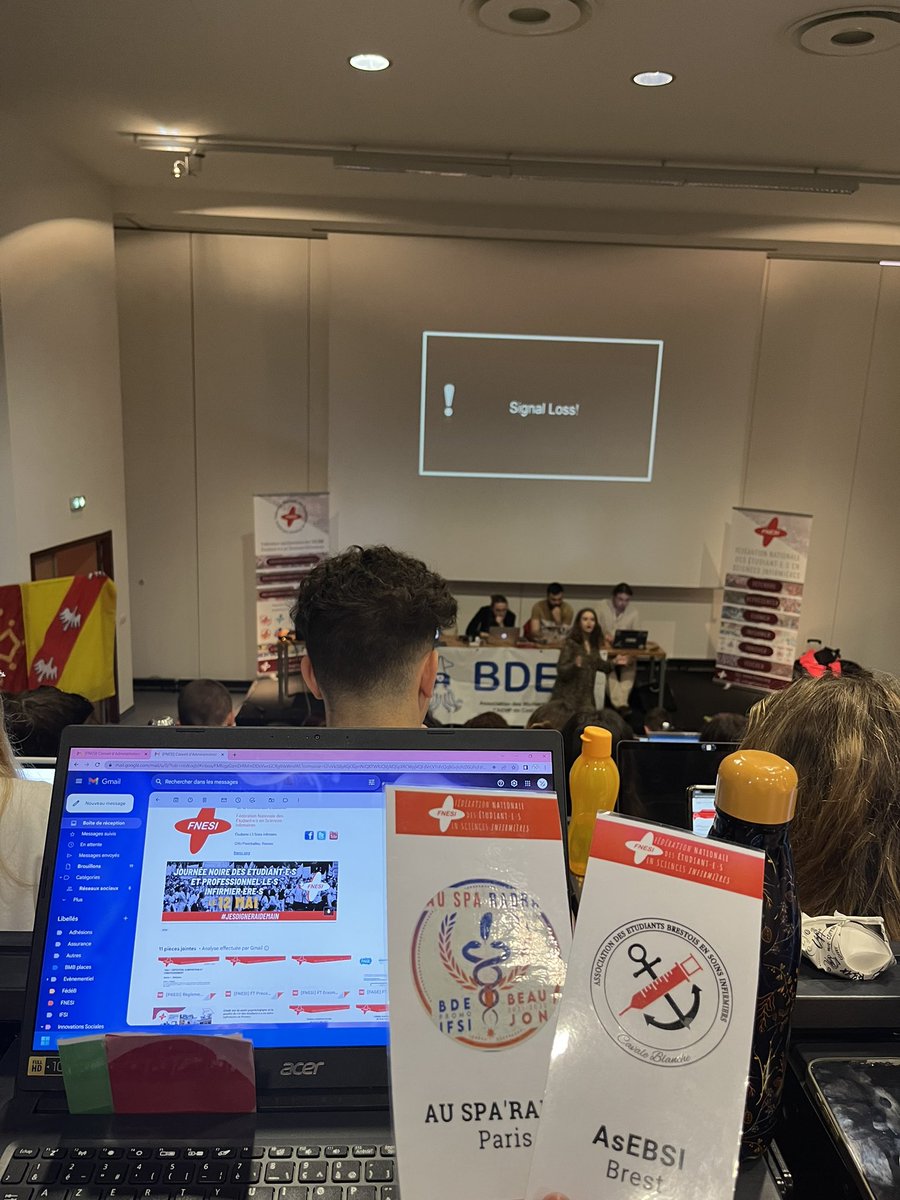 Nous sommes présents au 4ème Conseil d’administration de <a href="/La_FNESI/">FNESI</a> à Montpellier !
Sont abordés : 
☑️ l’augmentation de la CVEC 
☑️ la mobilisation à l’internationale des ESI 
☑️ le bien-être des étudiant·e·s
☑️ la mobilisation du 12 Mai 
#JeSoigneraiDemain