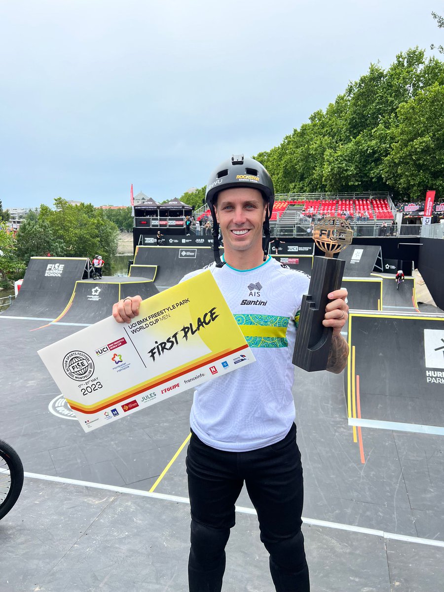 AusCycling's tweet photo. Australia has a @UCI_BMX_FS World Cup to remember, with Logan Martin taking gold and Jaie Toohey 4th overall in Montpellier.

@AusCyclingTeam • @UCI_cycling https://t.co/U1lvOmfEeD