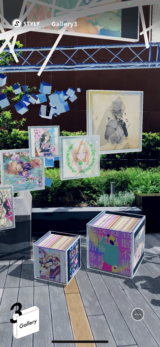 ran_omine2's tweet photo. 開催中の渋ニティ、ヒカリエデッキの展示を見てきました❣️
　
ちゃんと私の作品がありましたー😆👍

何もない空間に、アプリを通すとたくさんのNFTか‼️

賑やかな渋谷の中では落ち着いた空間で、ゆっくり眺められました✨✨

 #渋ニティ2023
#tomonity https://t.co/cnbxRzLPfx