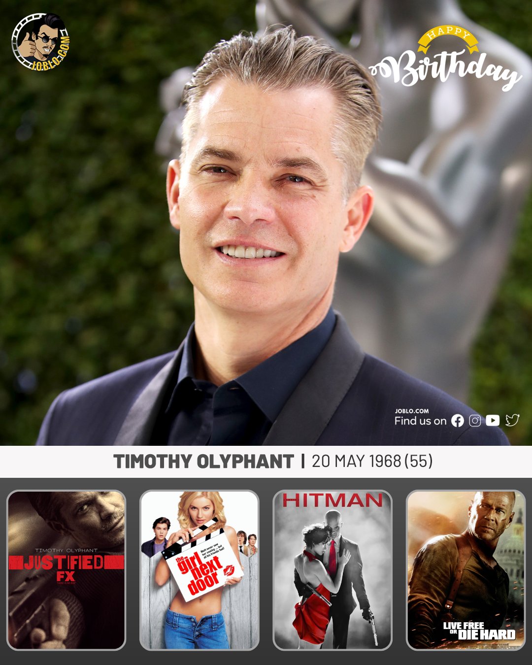 Happy birthday to Timothy Olyphant, who turns 55 today!    