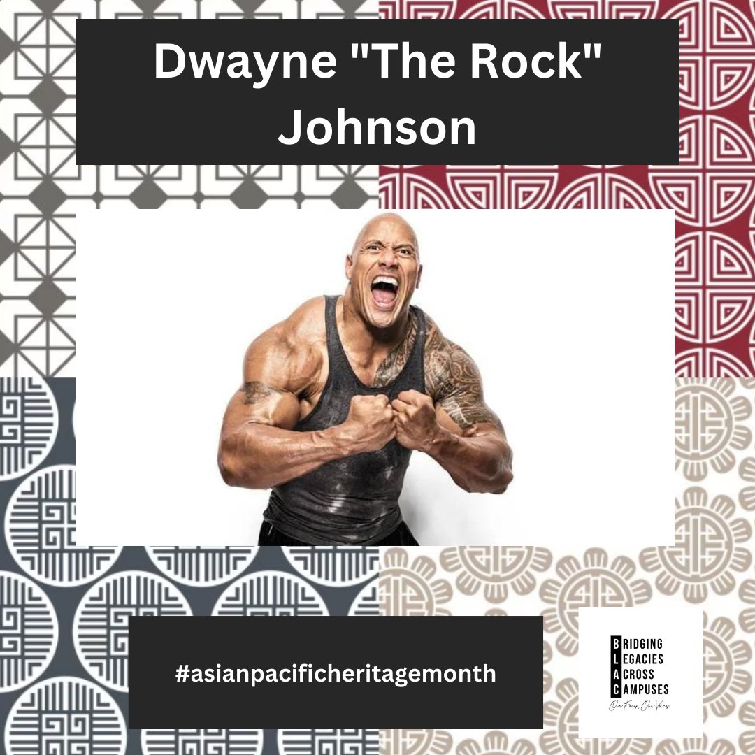 Dwayne 'The Rock' Johnson has a mixed racial background. His father, Rocky Johnson, was a Black Canadian professional wrestler, and his mother, Ata Maivia, is of Samoan heritage. This makes Dwayne Johnson of mixed African-Canadian and Samoan descent. 

#asianpacificheritagemonth