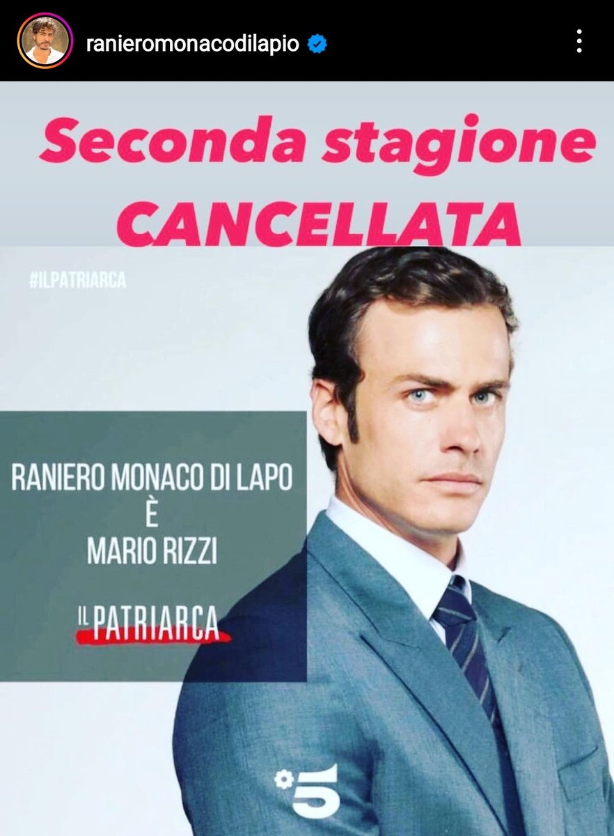 @fictionmediaset ha cancellato dopo una sola stagione Il patriarca #IlPatriarca