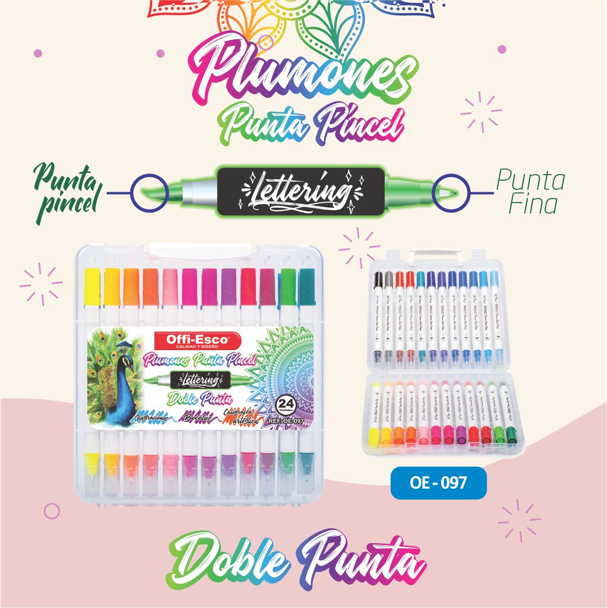 OffiEsco's tweet image. ¡Descubre la magia de la #creatividad con nuestros #plumones punta #pincel #Offiesco ! Su punta fina y punta pincel te permiten trazar desde las líneas más precisas hasta #suaves y continuas pinceladas. ¡Desata tu #imaginación y crea #artes únicos! #ExigeElOriginal #Arte
