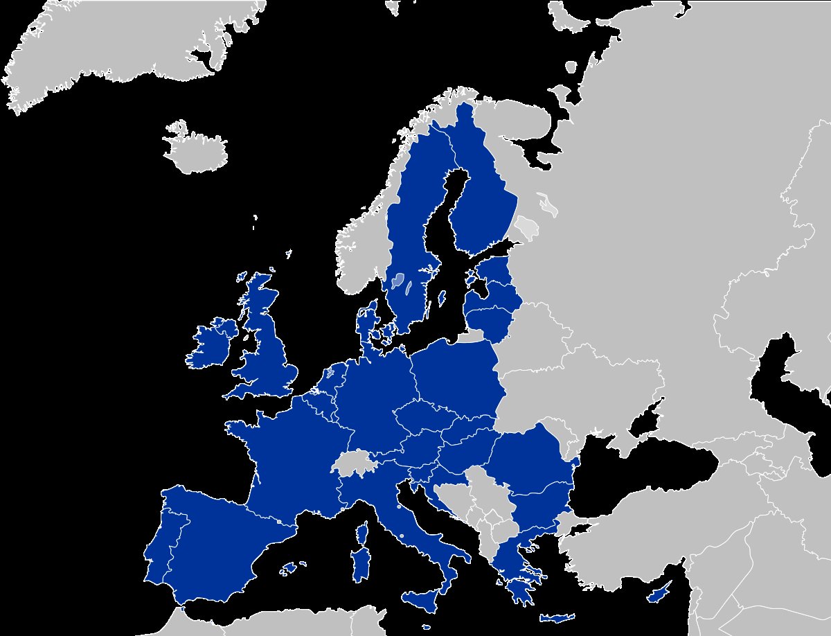 a map highlighting the EU member states including the UK