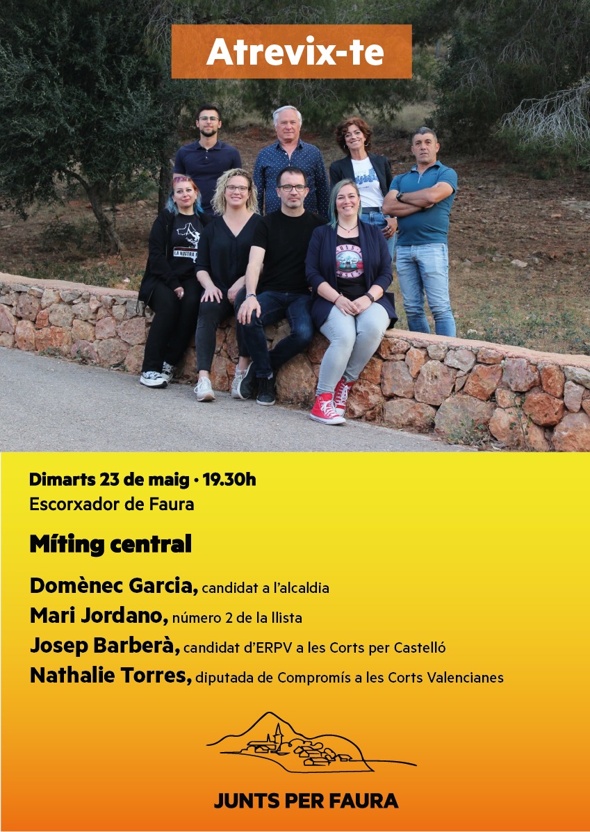 JuntsperFaura's tweet photo. Avui amb @domenec_faura hem estat repartit el programa amb les nostres propostes per al poble de #Faura. Fes-li una ullada i pensa el que votes.
Atreveix-te!! https://t.co/1xrodDT8Vr