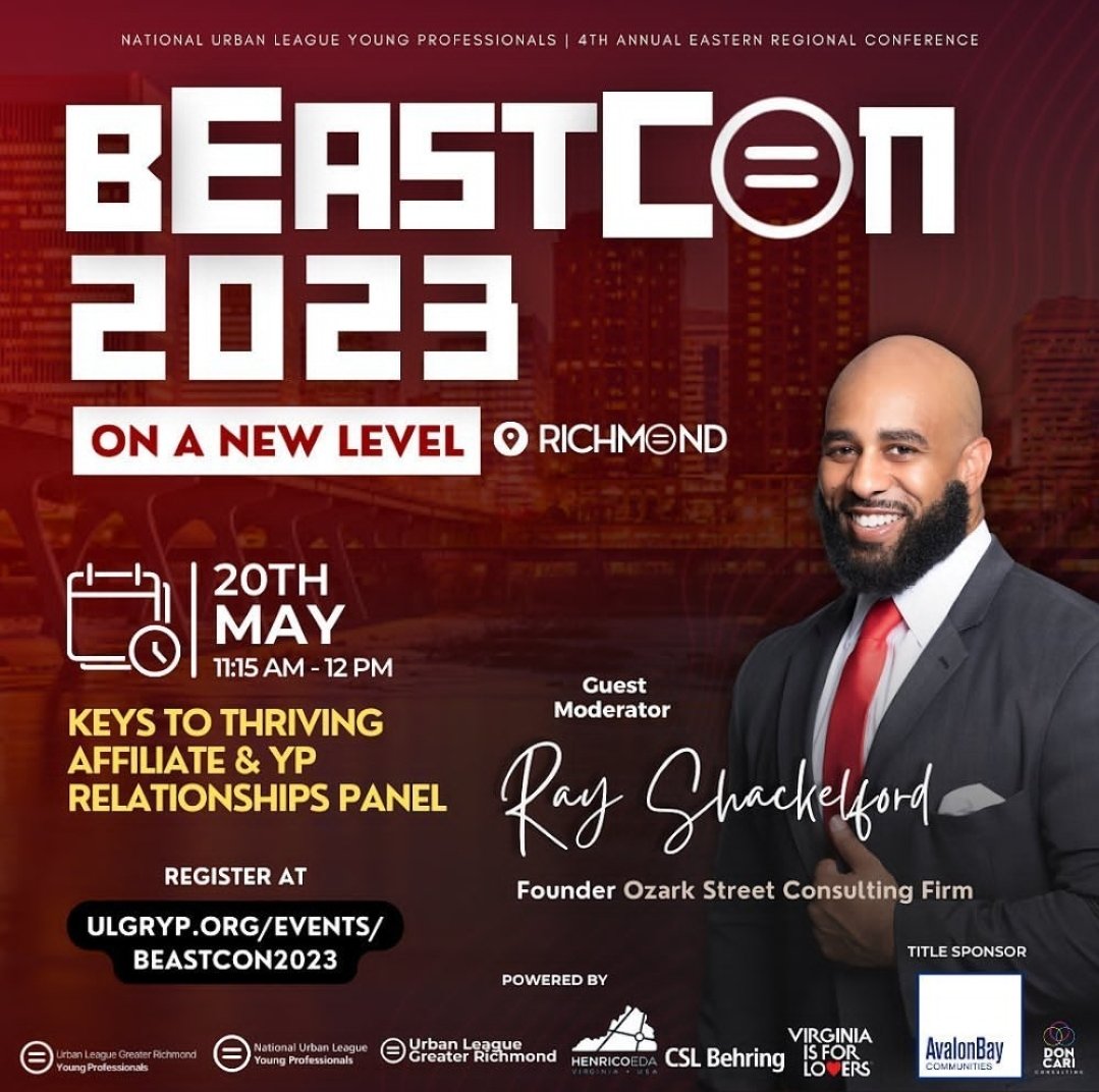 RayBShackelford's tweet photo. Looking forward to joining the Urban League Family from the bEAST this weekend. A great way to kickoff the march towards National Conference in Houston this summer. #BeastCon
#TheMovement #BeardGang #YP https://t.co/BehRZwQqrf