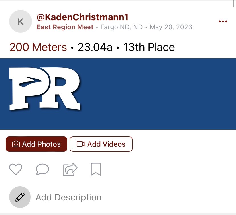 I qualified for state in the 100 and the 200! (200 pounds right now)