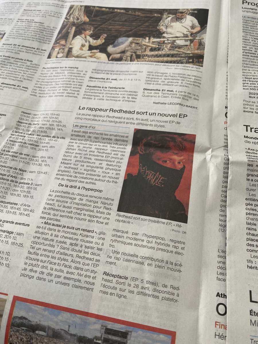 redhead_off's tweet photo. RÉCEPTACLE est dans le @OuestFrance ! 

Merci beaucoup pour l’article c’est super bien écrit, juste j’ai jamais fait de drill j’crois 😭

Big love 🧡 https://t.co/4qPzG6tWf2