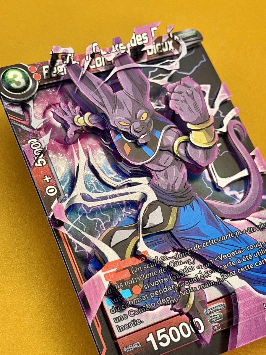 sunforgecards's tweet photo. Collection Series #15: Beerus, Wrath of the Gods, by @DBZPrismCard 

This is part of my ongoing series of collecting works from other artists and now I received my first DBZ card, this awesome Beerus! Check out his other works and be sure to follow! https://t.co/NZ0JmDCtkg