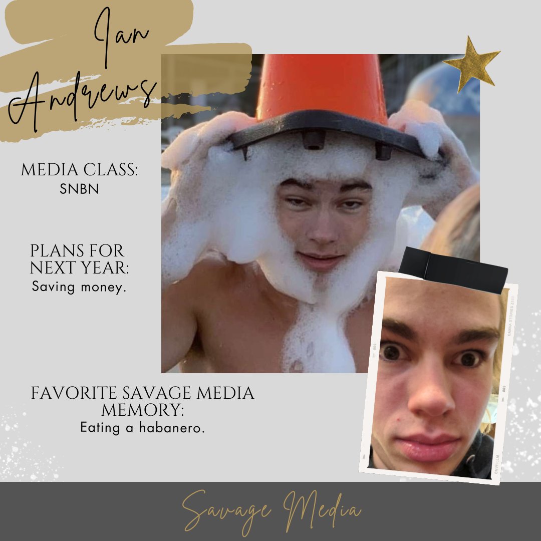 Congratulations to Savage Media Senior, Ian Andrews💛🖤