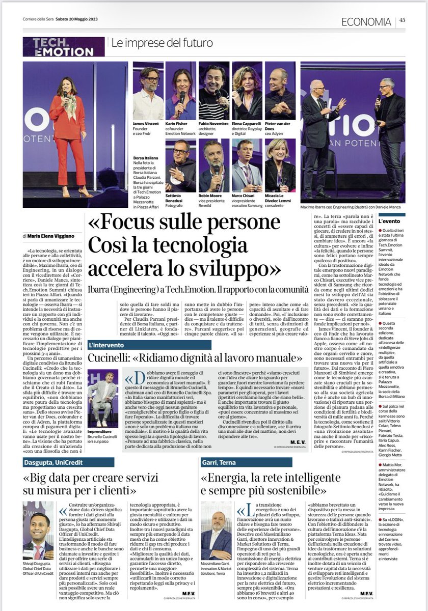 3 giorni intensi di confronto a #TechEmotion sul futuro e i valori che possono renderlo positivo per il numero maggiore di persone possibili.
Contenuti di alto profilo e soprattutto quella speciale energia che si crea quando 400 persone da tutto il mondo si trovano insieme.