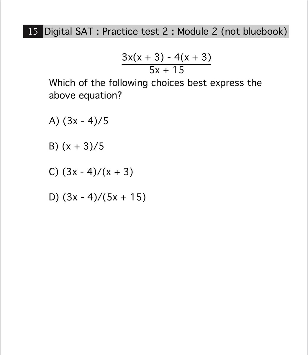 คิดเทคนิคออกมั้ย???
ปล.คลิปเฉลยออกพรุ่งนี้น้า ในreels(ig:iknowyousat)

Digital sat : Practice test 2 : Module 2 (not bluebook) : ข้อ 15

#satmath #ติวsatmath #ติวsat #digitalsat #สอบsat #สอบsatmath #ติวsatmathonline #bbatu #betu #รับสอนsat #อินเตอร์ #สอนsatmath #ติวsatverbal