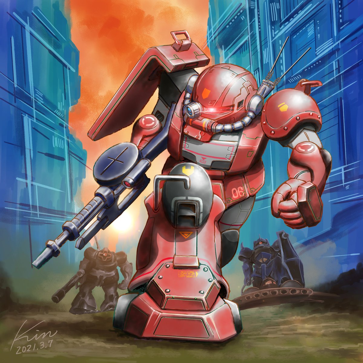 mecha robot weapon gun science fiction no humans holding weapon  illustration images