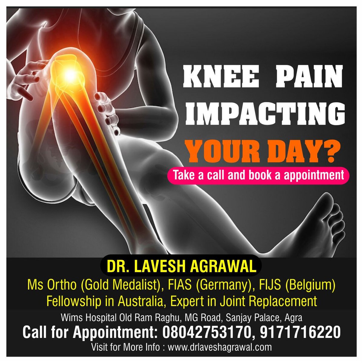 Best Orthopedic Doctor For Knee Pain Treatment In Agra
Is your Knee  ..For more info visit...drlaveshagrawal.com/latest-update/…