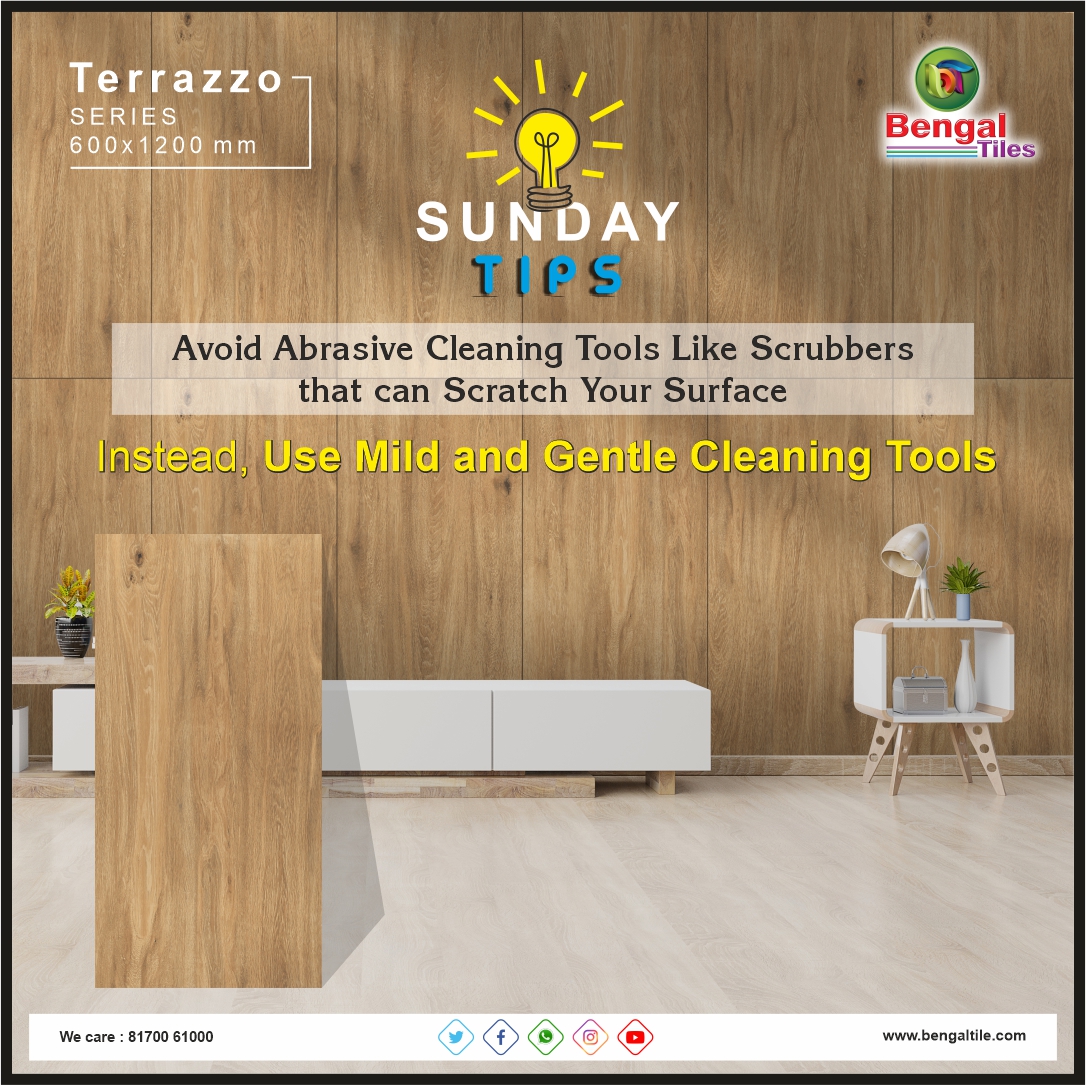 bengaltiles's tweet photo. #SundayTipsAlert!
Protect your tiles and keep them looking brand new! Avoid abrasive cleaners and scrubbers, and opt for mild cleaners instead. Gentle care ensures longevity.
#BengalTiles #SundayTips #InteriorTips #HomeTips #TilesTips #HowtoKeepTilesScratchFree
#ScratchProofTile https://t.co/rYUNbNlPUb