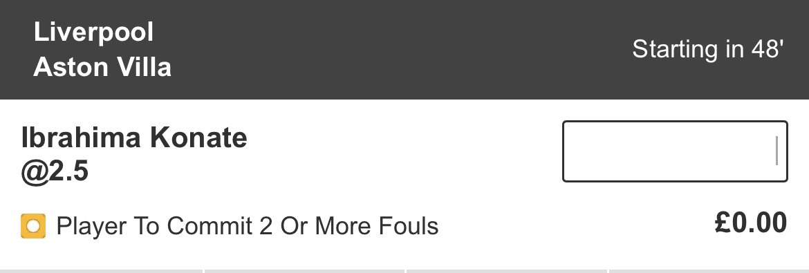 CrackTheStats's tweet image. Liverpool vs Villa 🏴󠁧󠁢󠁥󠁮󠁧󠁿

Konate 2+ fouls @ 2.5

#bettingtips #bettingtwitter
