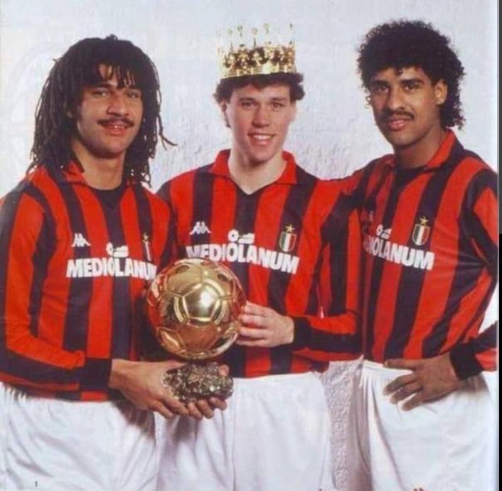 Marco van Basten won the Ballon d'Or in 1988, Ruud Gullit finished second and Frank Rijkaard finished third.

This was the only time the Top 3 in the Ballon d'Or rankings were all from the same country (Netherlands) and club (AC Milan).

Gullit had won it the previous year- 1987…