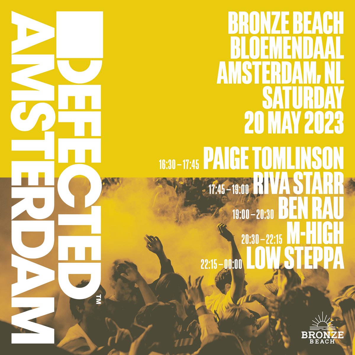 Today in Amsterdam 🕥

<a href="/_paigetomlinson/">Paige Tomlinson</a> 
<a href="/rivastarr/">Riva Starr</a> 
<a href="/BenRau/">Ben Rau</a> 
<a href="/MHighMusic1/">M-High</a> 
<a href="/Lowsteppa/">LOW STEPPA</a>