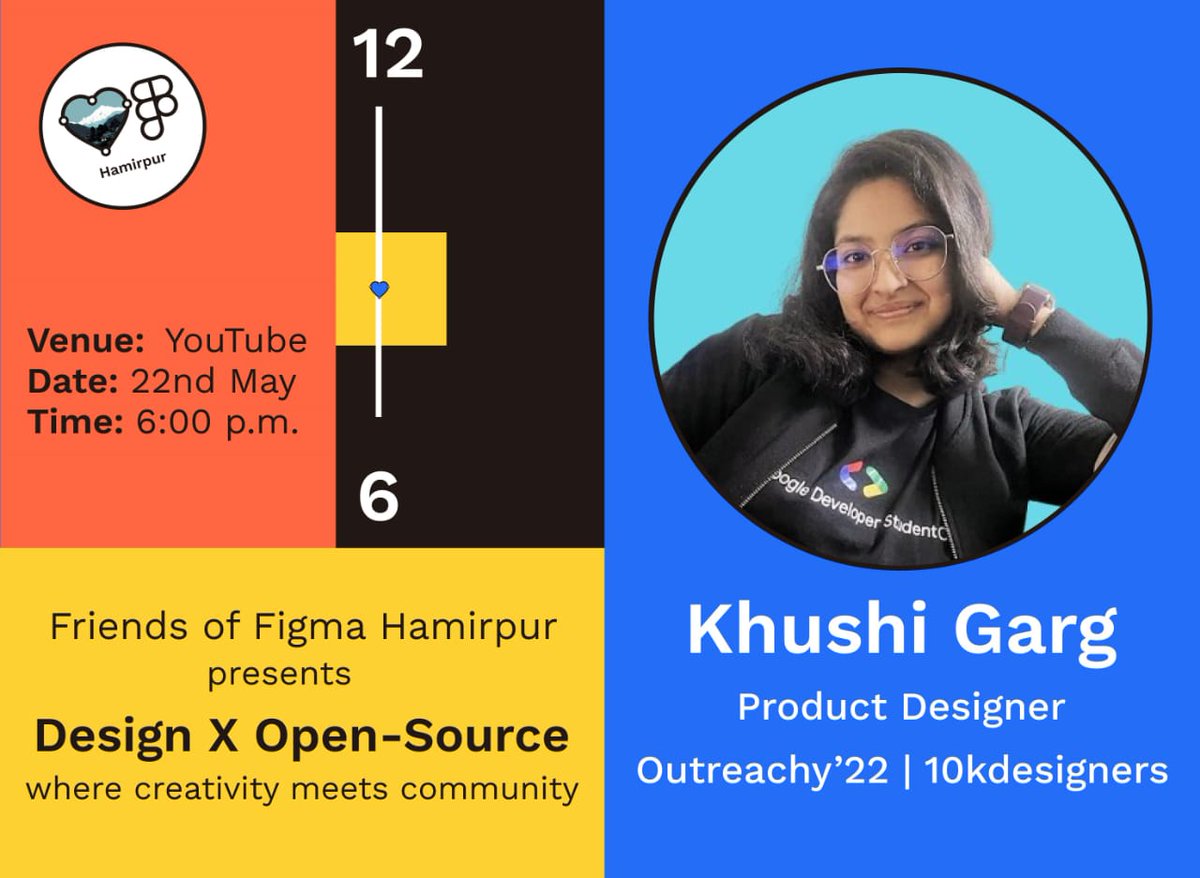 fof_hamirpur's tweet photo. Friends of Figma Hamirpur presents its first virtual session "Design X Open-Source" by Khushi Garg, a product designer, previously a UI/UX design intern at Outreachy and a Designer in Residence at 10kdesigners.

📍See you all on 22nd May, 2023 at 6:00 p.m. https://t.co/8EYURRI3wp