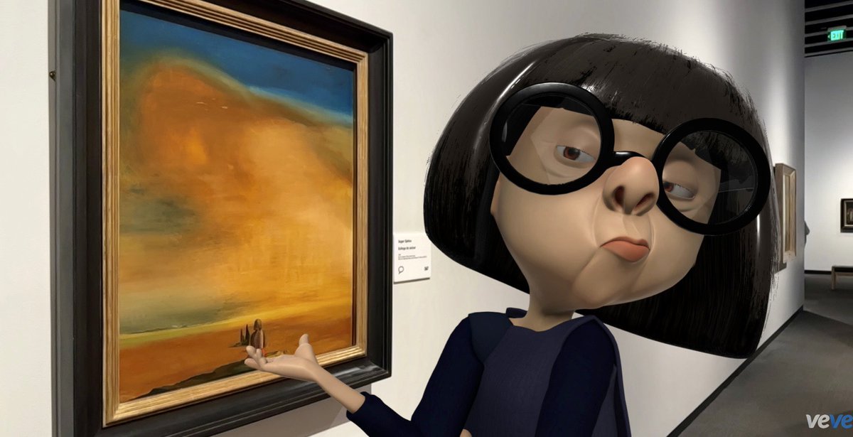 stacker727's tweet image. #Pixar #TheIncredibles #EdnaMode Showing off her favorite #SalvadorDali 🖼️ #Art #AR 

@veve_official 

#NeverStopCreating 💙

#veve #vevefam #CollectorsAtHeart💙