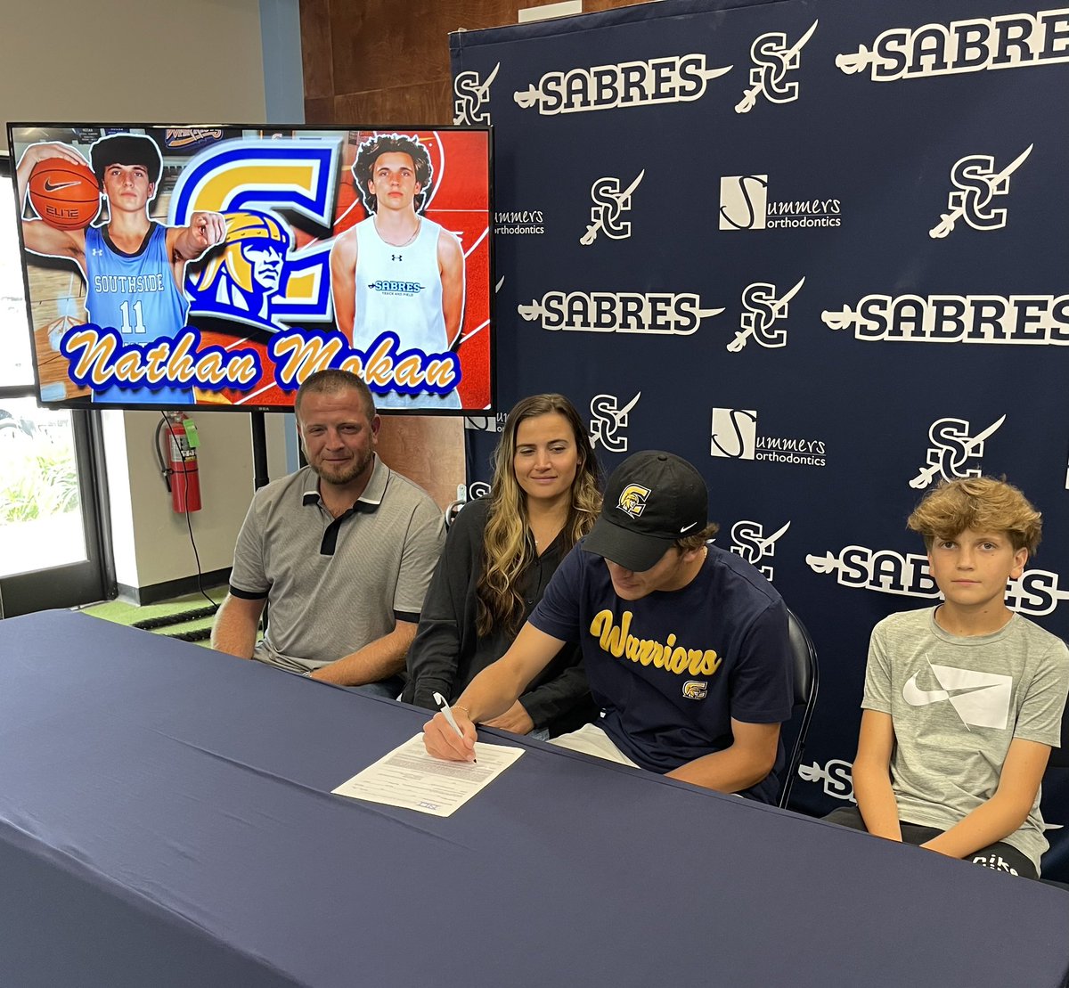Congrats to Nathan Mokan on committing to continuing his athletic and academic career as a meme er of the @CorbanAthletics basketball and track team‼️ Good luck at the State Track & Field Championships Monday‼️ #OnceASabreAlwaysASabre