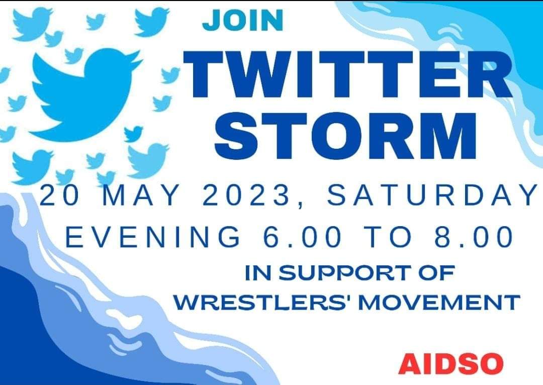 #IamwithmyChampions 
#arrestBrijbhushanImmediately 
#WrestlersProtest #AIDSO