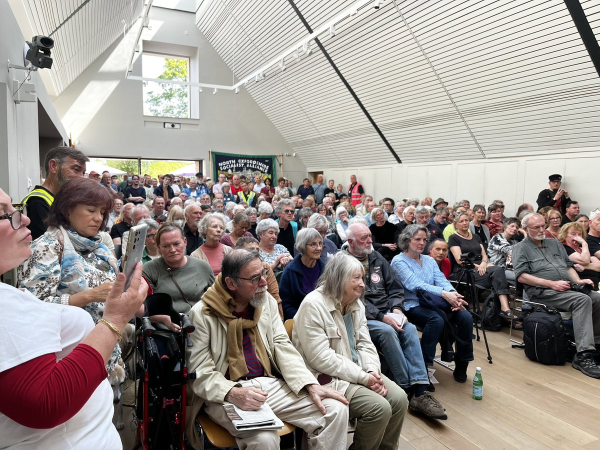 Jeremy Corbyn speaking to a packed audience at Levellers Day…..