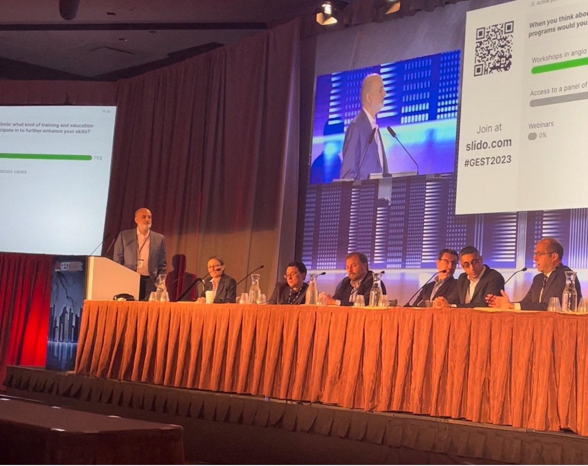 bsc_io_e's tweet photo. Awesome discussions during todays #GEST2023 masterclass for liquid and conformable embolics. Dr. Loffroy & @JafarGolzarian shared hands-on experience w/ Obsidio + @gsiskin & Dr. Henseler shared their recent clinical experience. #OBSIDIOEmbolic #Conformable #iRad @thegestgroup https://t.co/RvTjqZvNDf