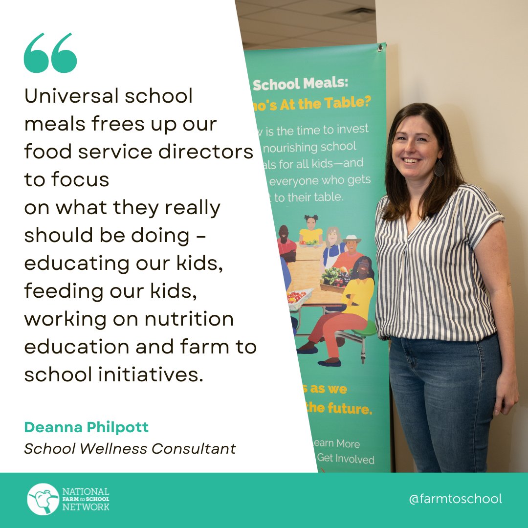One of the top benefits of #universalschoolmeals is that it reduces administrative work for school staff, allowing them to spend more time preparing nourishing meals instead of processing paperwork. 
 
🌱 Learn more about our school meals campaign at farmtoschool.org/whosatthetable