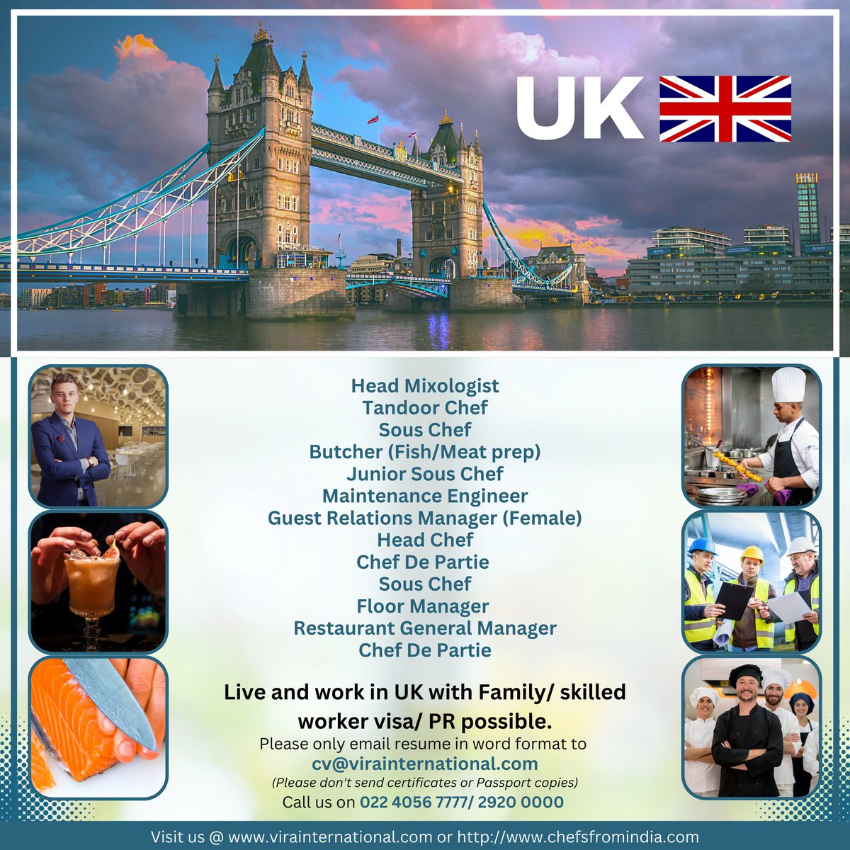 Vira_India's tweet photo. #mixologist #headmixologist #tandoorchef #souschef #butcher #juniorsouschef #GSE #engineer #maintenanceengineer #headchef #CDP #restaurantgeneralmanager #floormanager #CDP #souschef #hospitality #hoteljobs #ukopportunity https://t.co/kwIVexvvlU