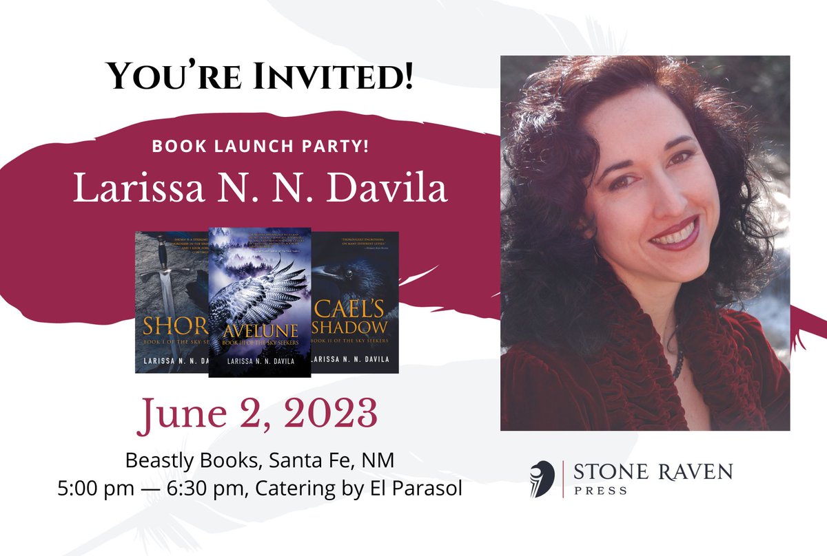 StoneRavenPres1's tweet photo. @AuthorThurmond Hope some of you lovely pple can join us for the party! #booklaunch #bookrelese #stoneravenpress #theskyseekers #WritingCommunity #santafenm https://t.co/lBFNtAOEwg