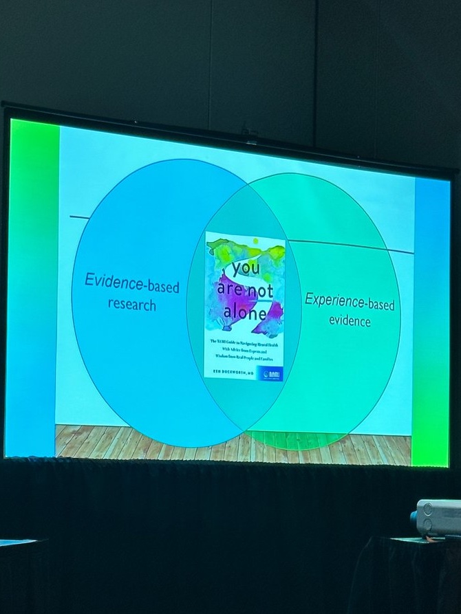 Dr. Duckworth shares about <a href="/NAMICommunicate/">NAMI</a> book “You are not alone” based on real stories from real people. Experience is the evidence. #APAAM23 

Pick up your copy a.co/d/h1KwDrK
