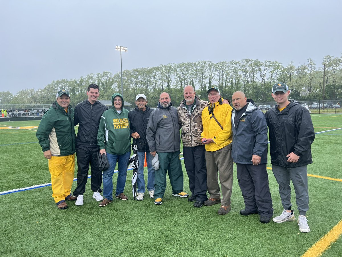 Some Ward Melville Legends Joe Cuozzo, Will Gray, and John Brubaker came out to support the boys lacrosse team today.  It was a rain soaked playoff victory for the Patriots who advanced to the Suffolk County semi-finals.