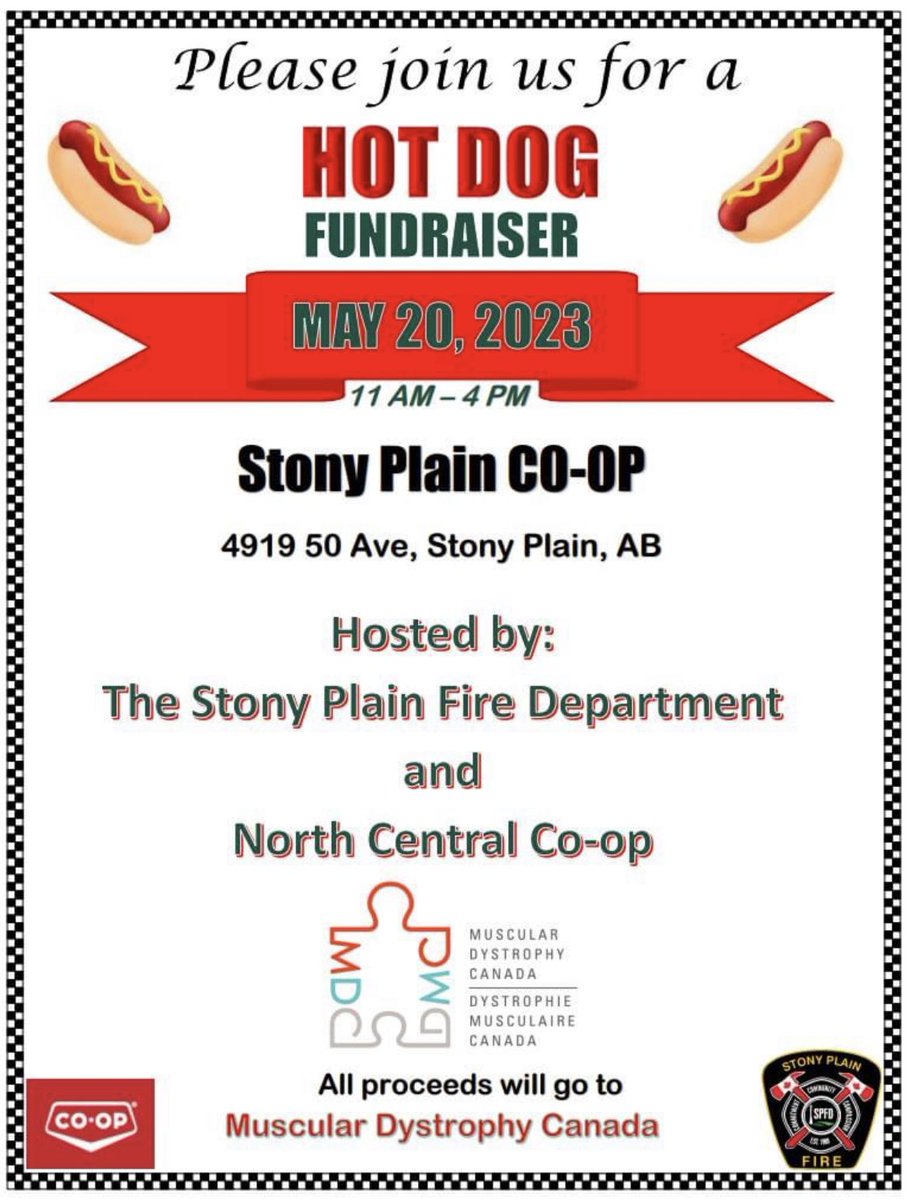 Come on down to the Stony Plain Co-op for a hot dog and support Muscular Dystrophy!

#musculardystrophy #ms #spfd #stonyplain #coop #whatwilliameats