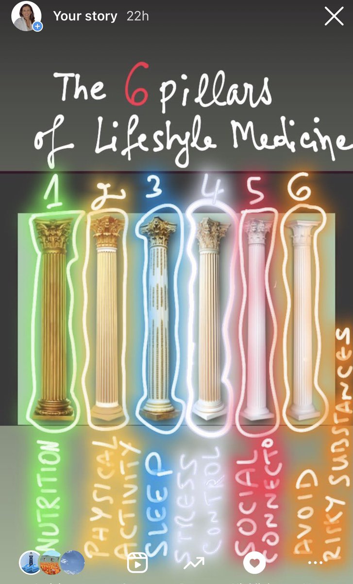 ZeinaMoukaMD's tweet image. The 6 pillars of Lifestyle Medicine:
1- Nutrition
2- Physical activity
3- Sleep
4- #Stress Management
5- Social Connections
6- Avoid Risky Substances
( From @ACLifeMed )

#LifestyleMedicine #LMWeek