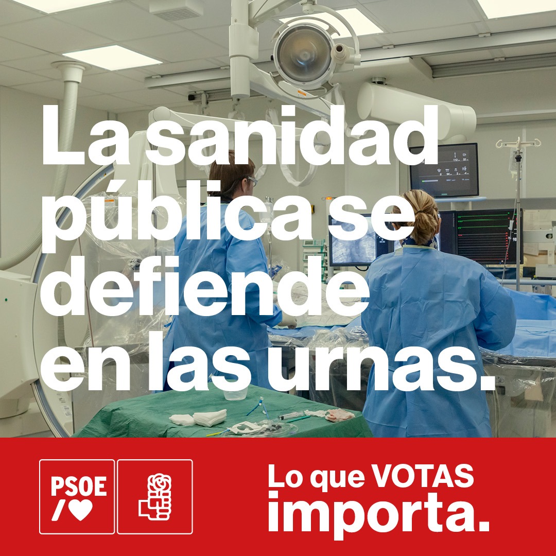 🩺🏥 Si piensas que la sanidad debe ser pública, gratuita y de calidad, #VotaLoQuePiensas, porque la sanidad se defiende en las urnas. 🗳️

#LoQueVotasImporta #VotaPSOE  🌹