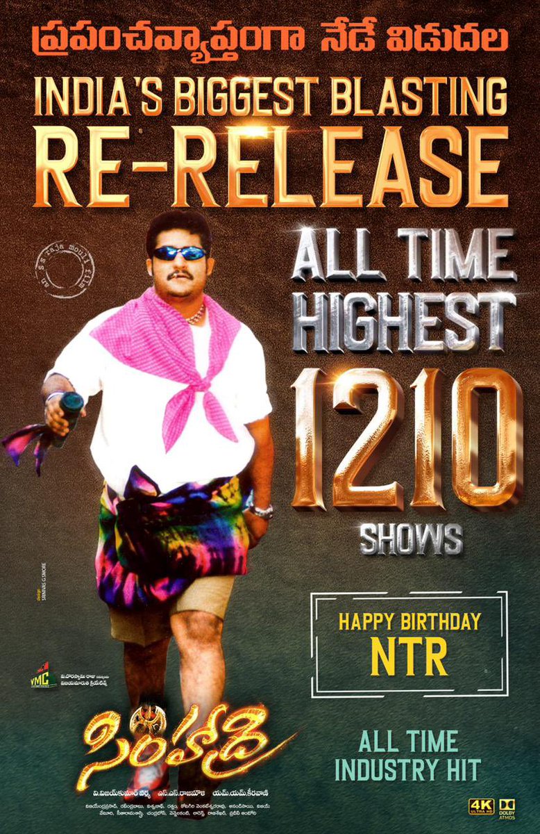 sankar485's tweet photo. #Simhadri4K Kadapa Town Day 1 Gross
- 5,61,145. All Time Record for a Re Release movies with double margin. 💥🔥🔥🔥🔥

Town tho Kushi Day 1 kadapa district record out. 💥💥💥🤙

Kushi Kadapa District day 1 Gross - 5,60,891

Ceeded King/Ceeded ki okade Baadshah adi @tarak9999 😎 https://t.co/Bvr0kz8Hh1