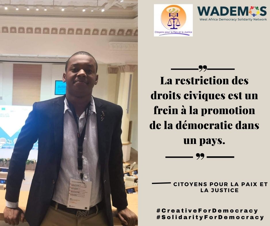 CitoyensPaix's tweet photo. #DEMOCRATIE
CPJ GUINÉE  exprime toute sa reconnaissance envers Monsieur Diallo Alfa, pour avoir accepté de soutenir cette campagne en faveur de la démocratie en Guinée. 
#CréativeForDémocracy 
#solidaritépourlademocratie
@WADEMOSnetwork @ablogui https://t.co/rZTinY0drk
